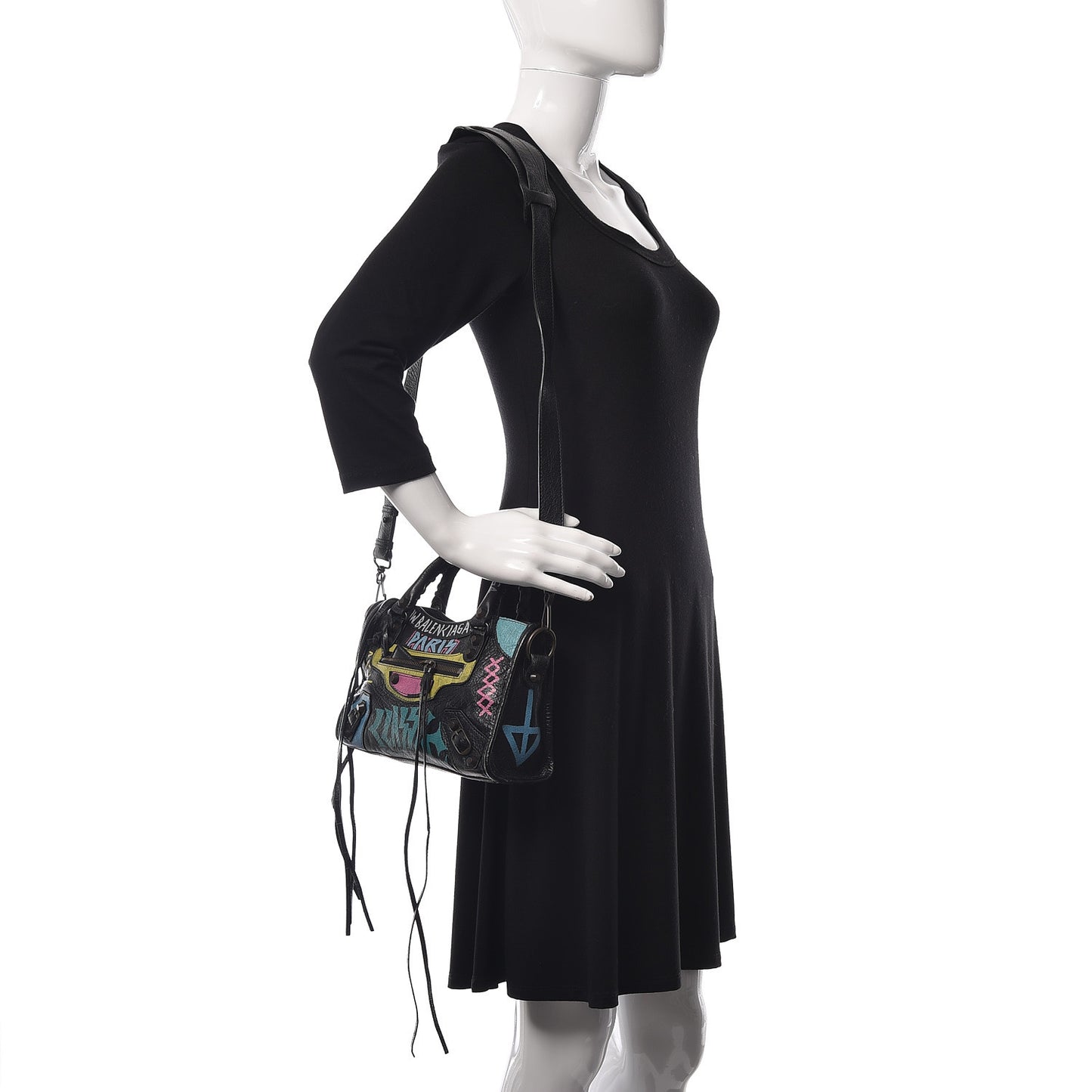 Agneau Arena Graffiti All Over Classic Hardware Mini City Black Multicolor