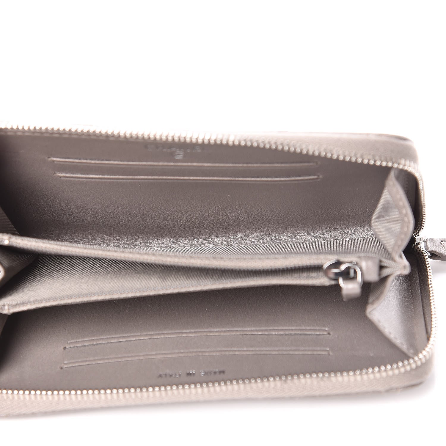 Chanel Calfskin Resin Stitched Small Zip Around Wallet Grey 5 of 8