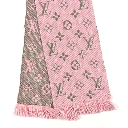 Louis Vuitton Wool Silk Logomania Shine Scarf Pink 2 of 3