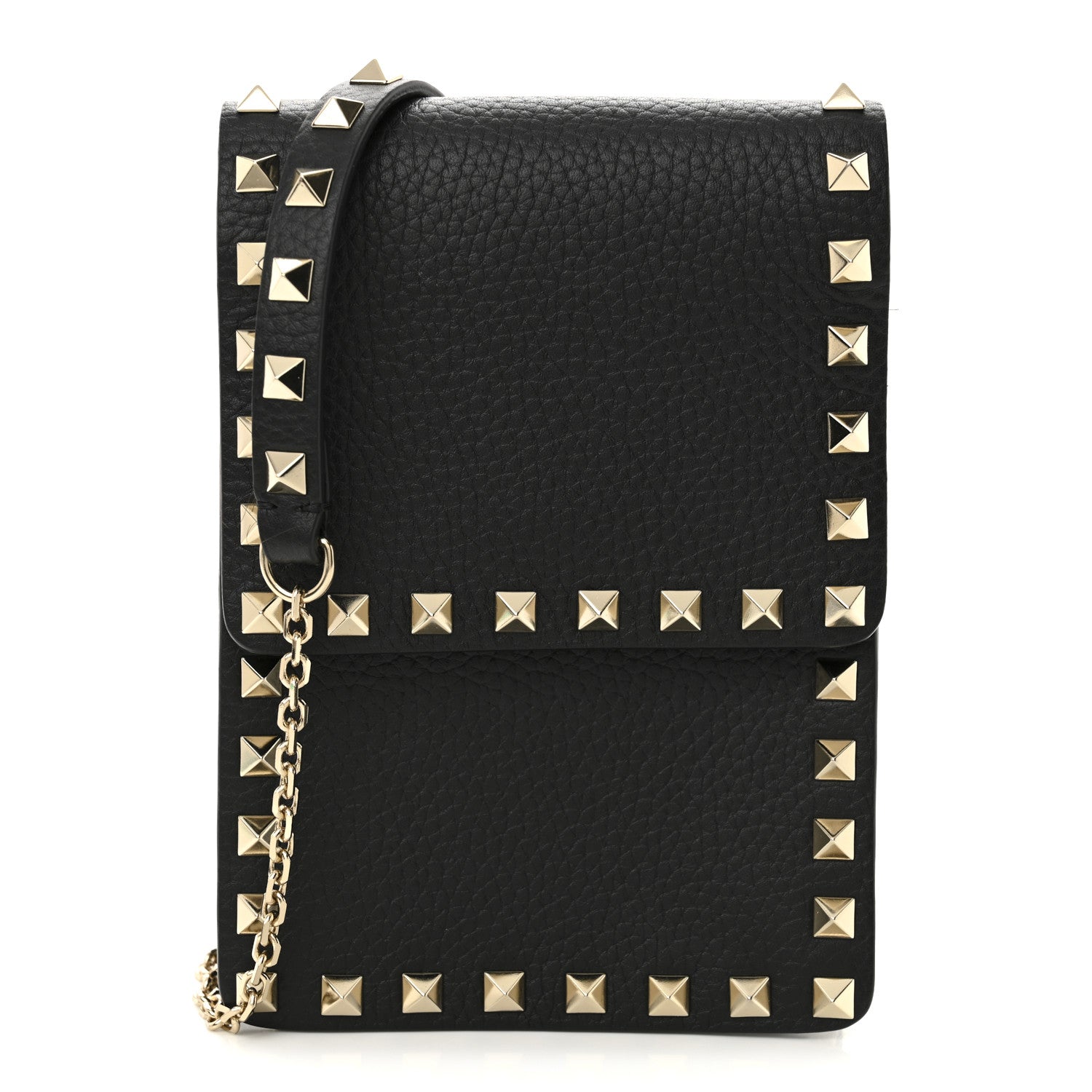 Valentino Garavani Pebbled Calfskin Rockstud Crossbody Black 1 of 9