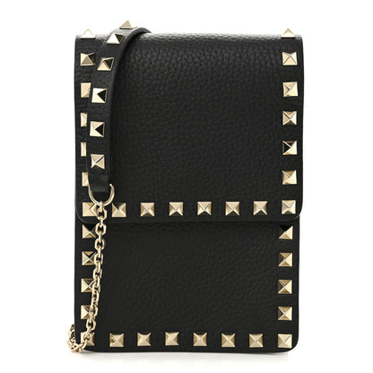 Valentino Garavani Pebbled Calfskin Rockstud Crossbody Black 1 of 9