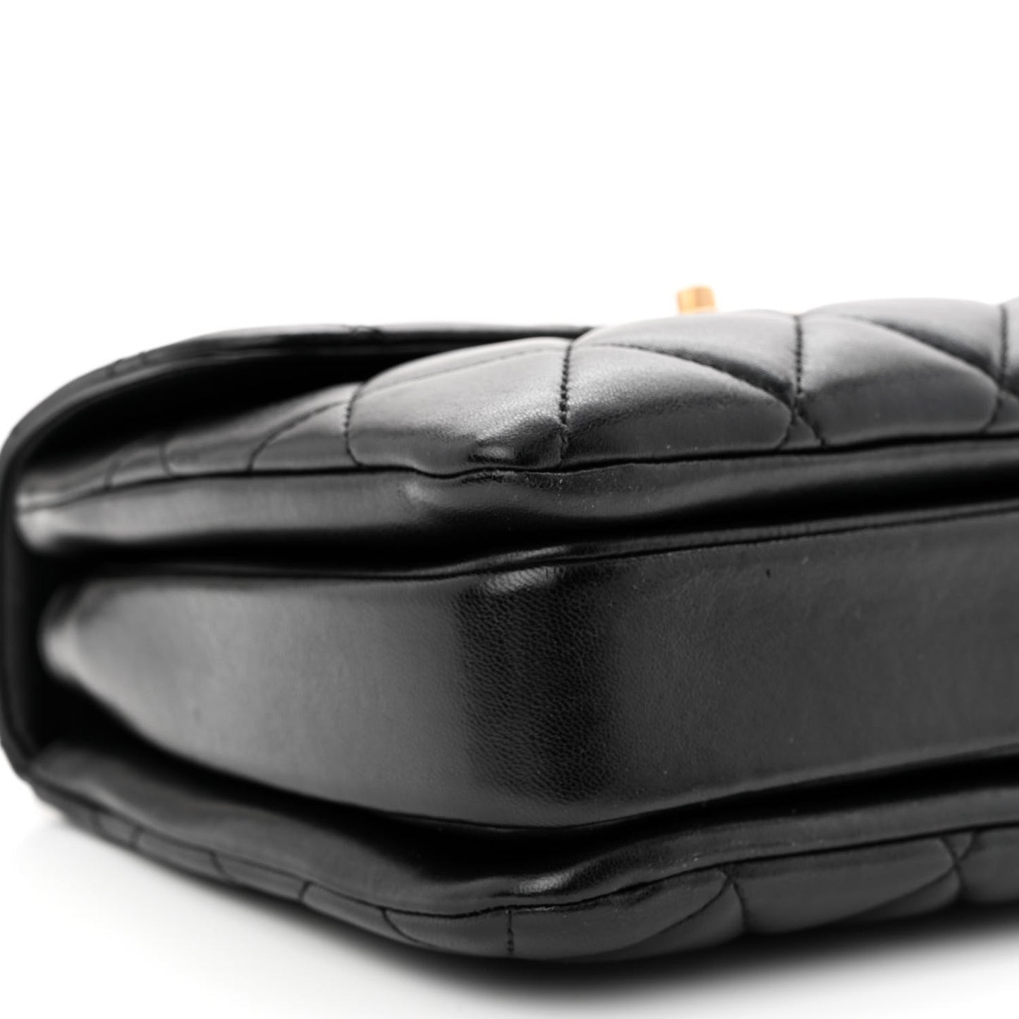 Lambskin Quilted Small Trendy CC Dual Handle Flap Bag Black