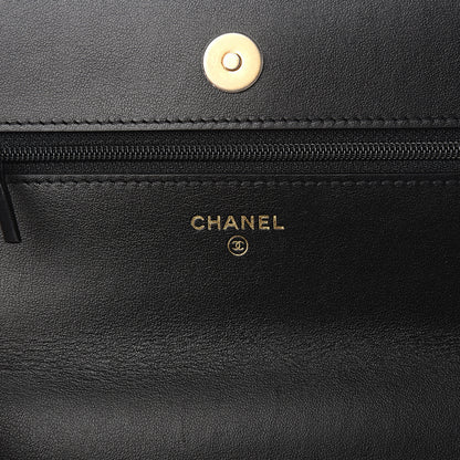 Chanel Lambskin Quilted 19 Wallet On Chain WOC Black 5 of 11