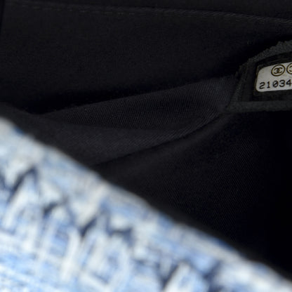 Chanel Denim Tweed Patchwork Jumbo Single Flap Blue 8 of 9