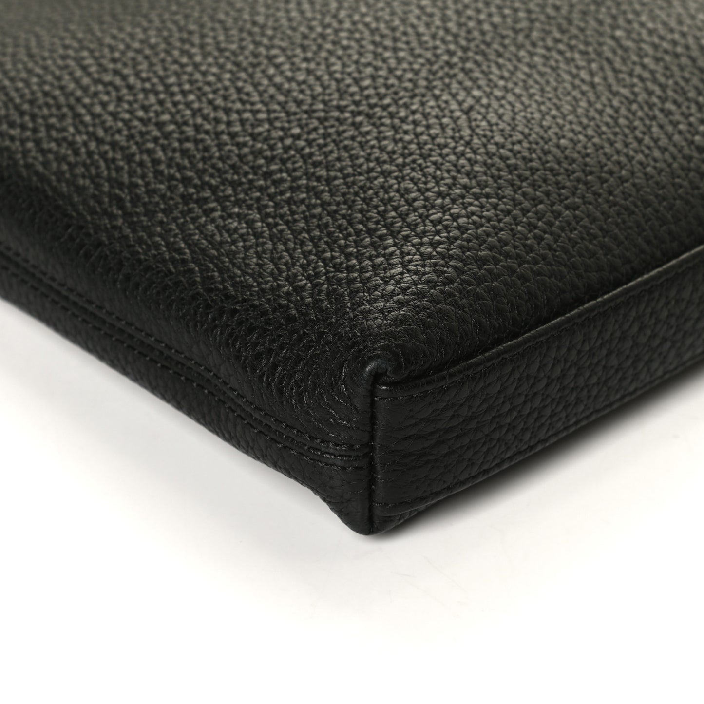 Grained Calfskin Medusa Messenger Bag Black