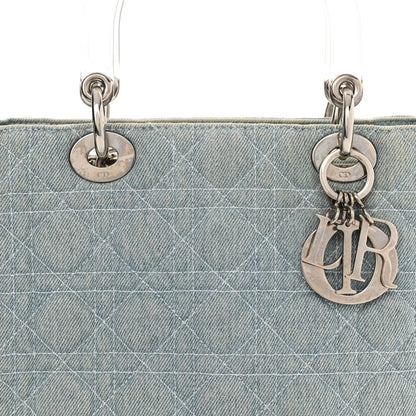 Christian Dior Denim Cannage Medium Lady Dior Light Blue 8 of 12