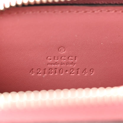 Gucci GG Supreme Monogram Blooms Zip Around Card Case Wallet Beige Multicolor Dry Rose 6 of 7