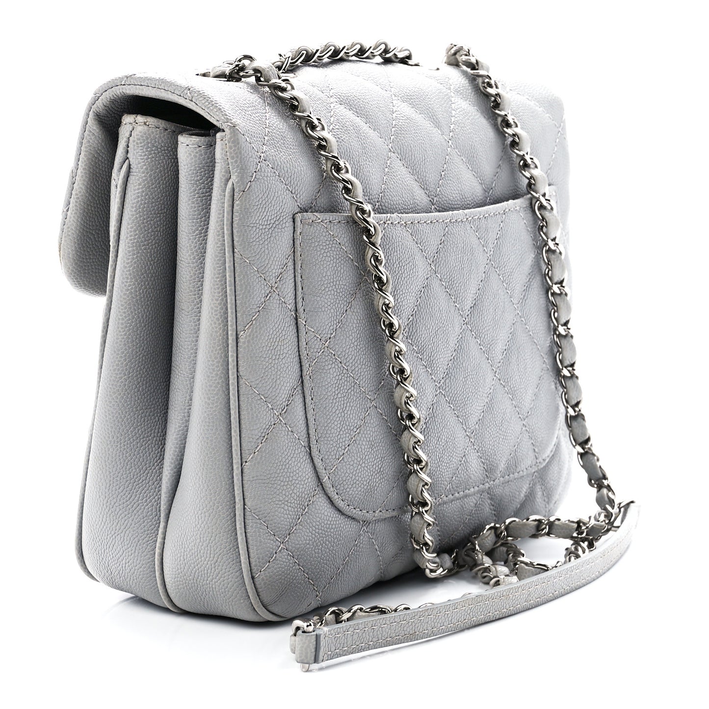 Caviar Quilted Medium Urban Companion Flap Grey