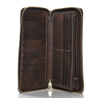 Gucci Monogram Calfskin Bamboo Tassel Zip Around Wallet Beige Ebony Chocolate 5 of 9
