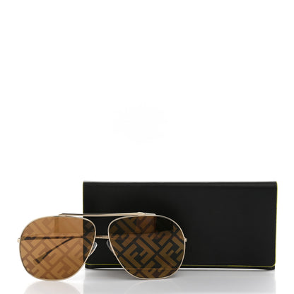Fendi Metal Fendi Forever Aviator Sunglasses FF0407/G/S Gold 8 of 8