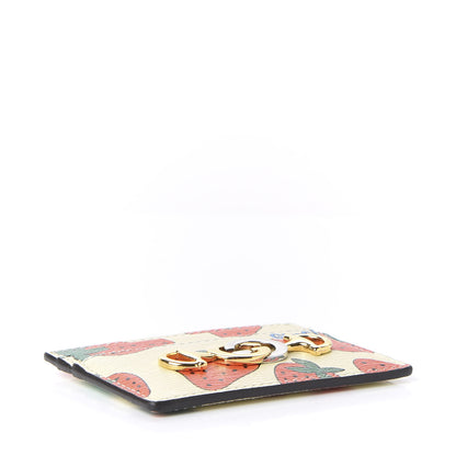 Gucci Calfskin Strawberry Print Zumi Case Case Ivory Red 3 of 9