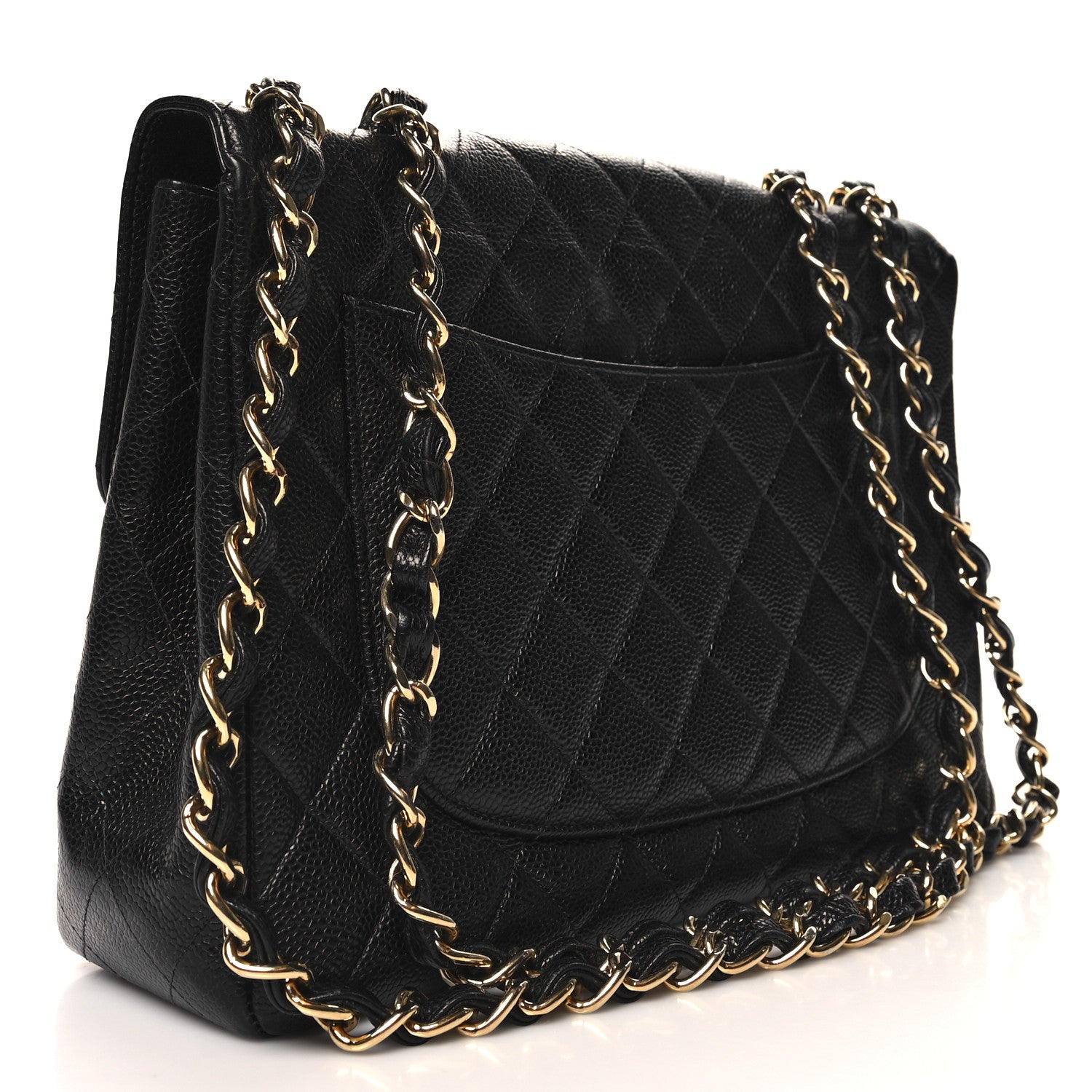 Chanel Caviar Quilted Jumbo Single Flap Black 3 of 12