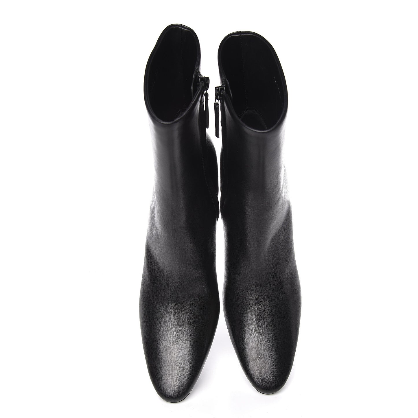 Shiny Sheepskin 20mm Oval Booties 37 Black