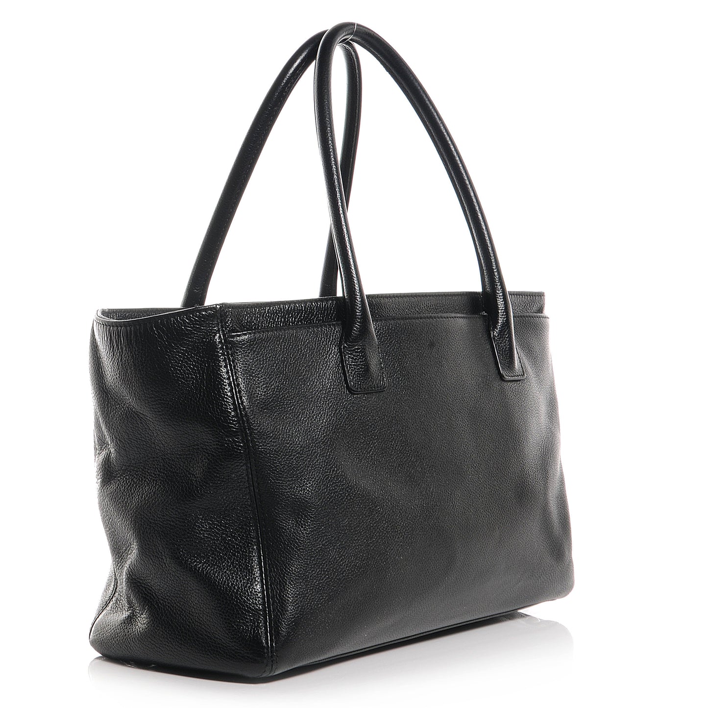 Calfskin Cerf Executive Shopper Tote Black