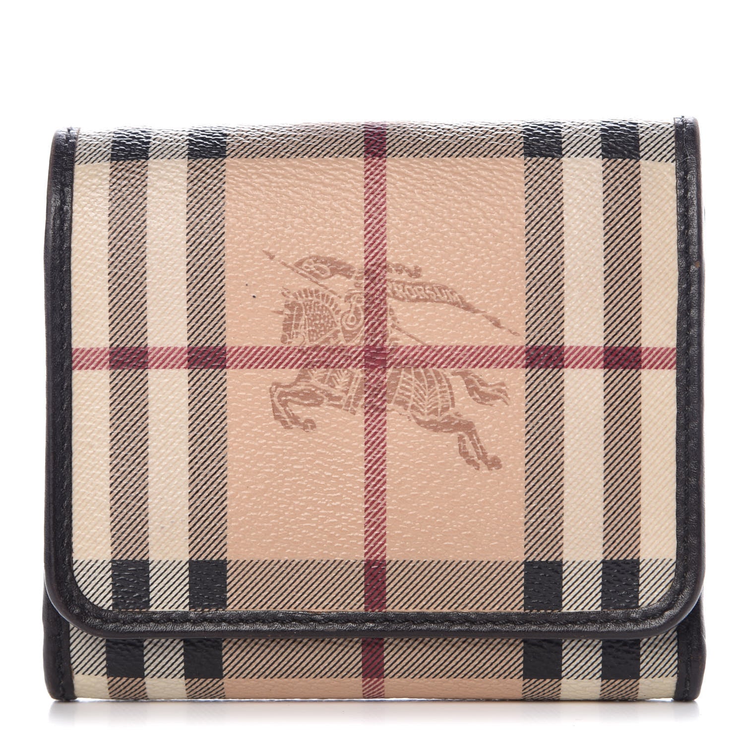 Burberry Haymarket Check Medium Leighton Wallet Chocolate 1 of 11