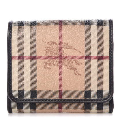 Burberry Haymarket Check Medium Leighton Wallet Chocolate 1 of 11