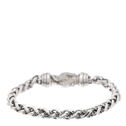 David Yurman Sterling Silver Diamond 6mm Buckle Wheat Chain Bracelet 3 of 4
