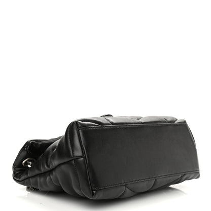 Saint Laurent Lambskin Quilted Small Loulou Puffer Monogram Chain Satchel Black 4 of 12
