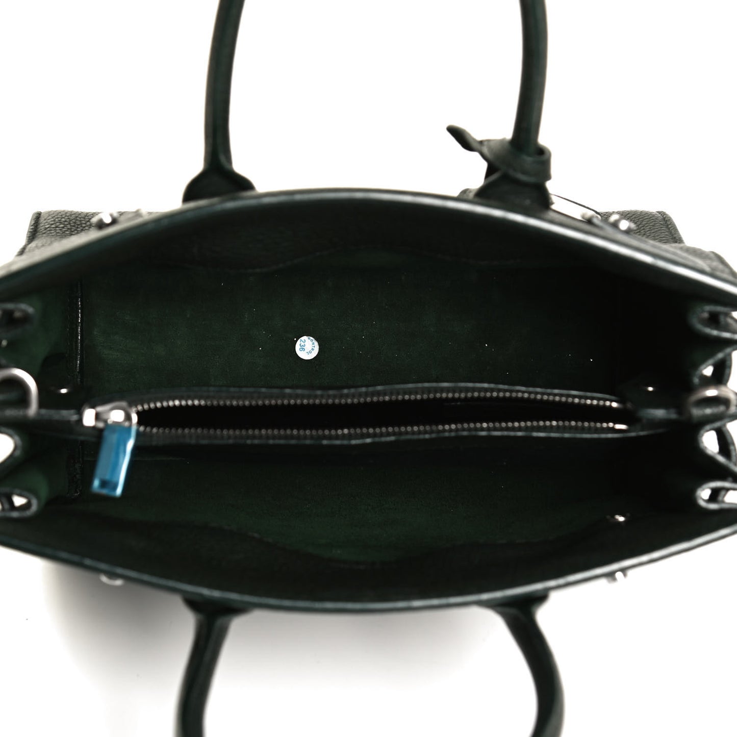 Grained Calfskin Baby Sac De Jour Souple Dark Green