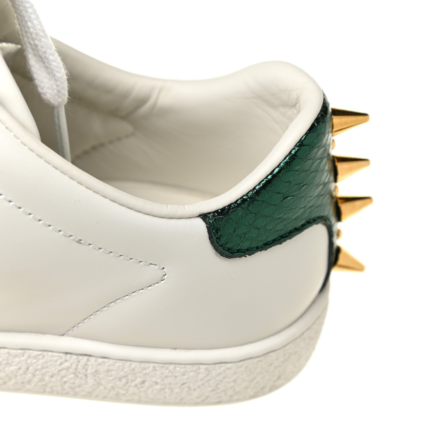 Gucci Calfskin Web Pearl Studded Womens Ace Sneakers 35 White 12 of 16