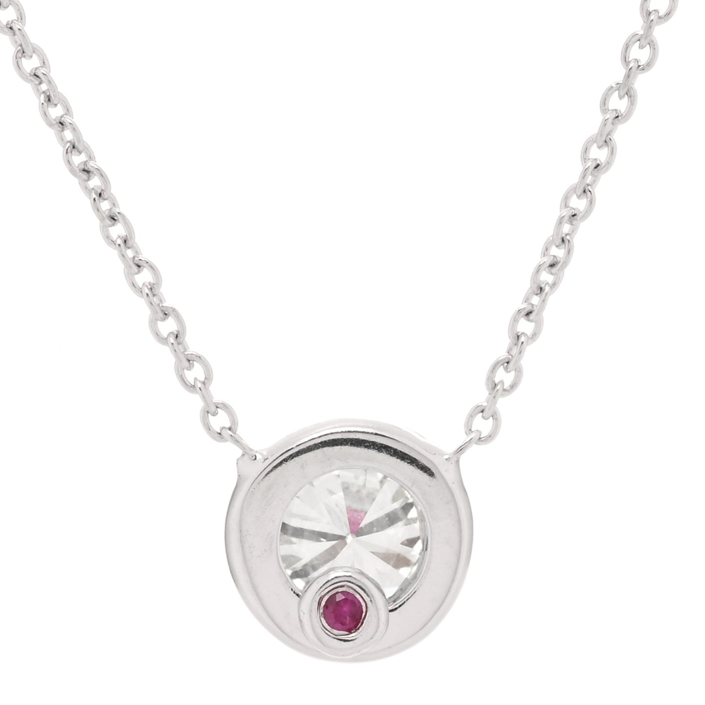 18K White Gold Diamond .38ct Diamonds by the Inch Pendant Necklace