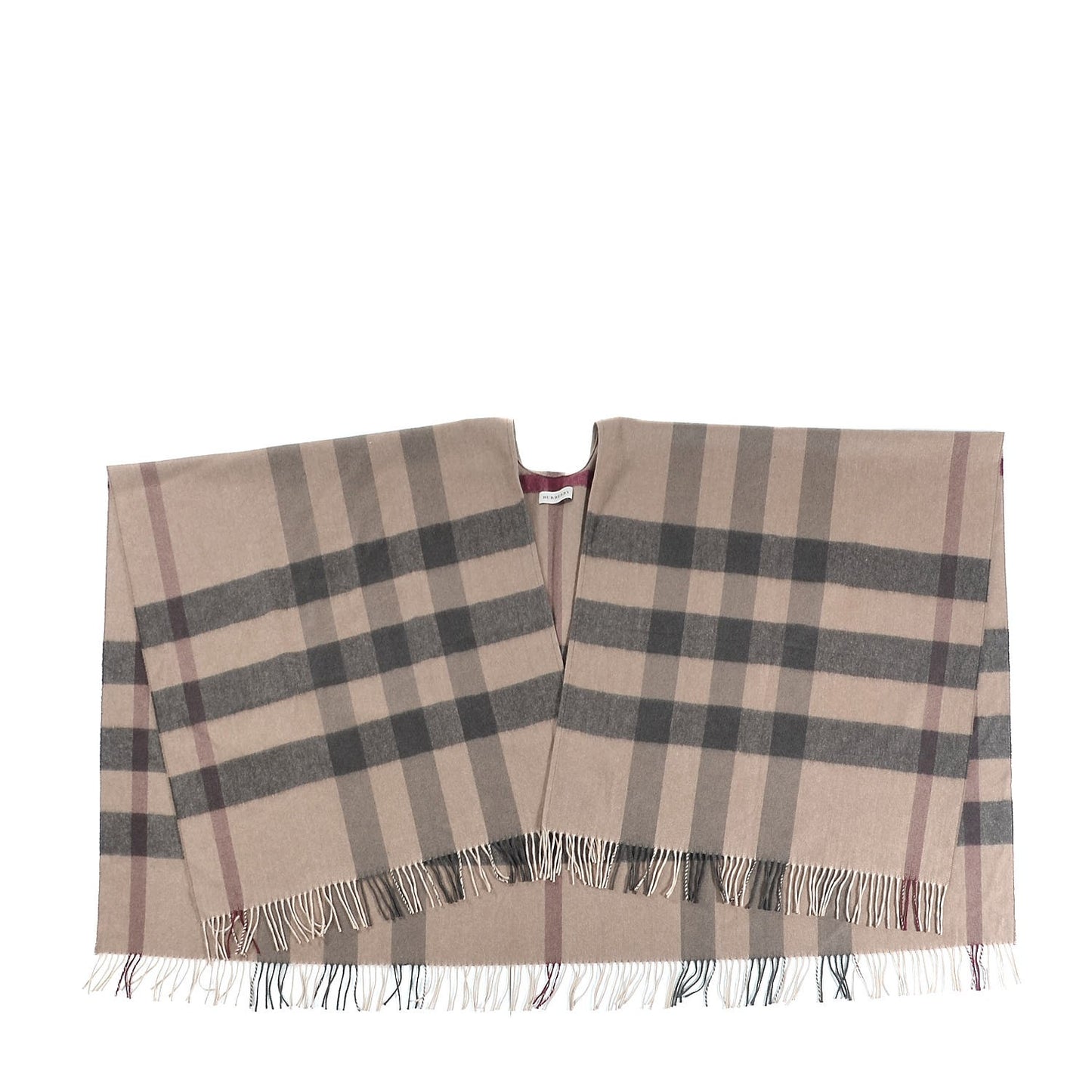 Merino Wool Cashmere Collette Smoked Check Cape Scarf Scarf Trench