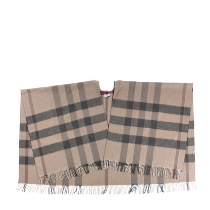 Burberry Merino Wool Cashmere Collette Smoked Check Cape Scarf Scarf Trench 1 of 5