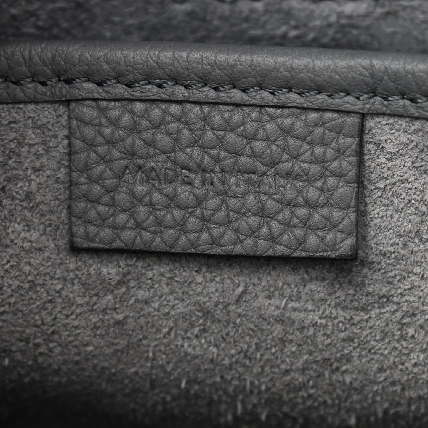 Drummed Calfskin Nano Luggage Kohl