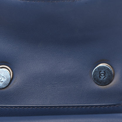 Chanel Lambskin Quilted Mini Natural CC Flap Blue 10 of 13