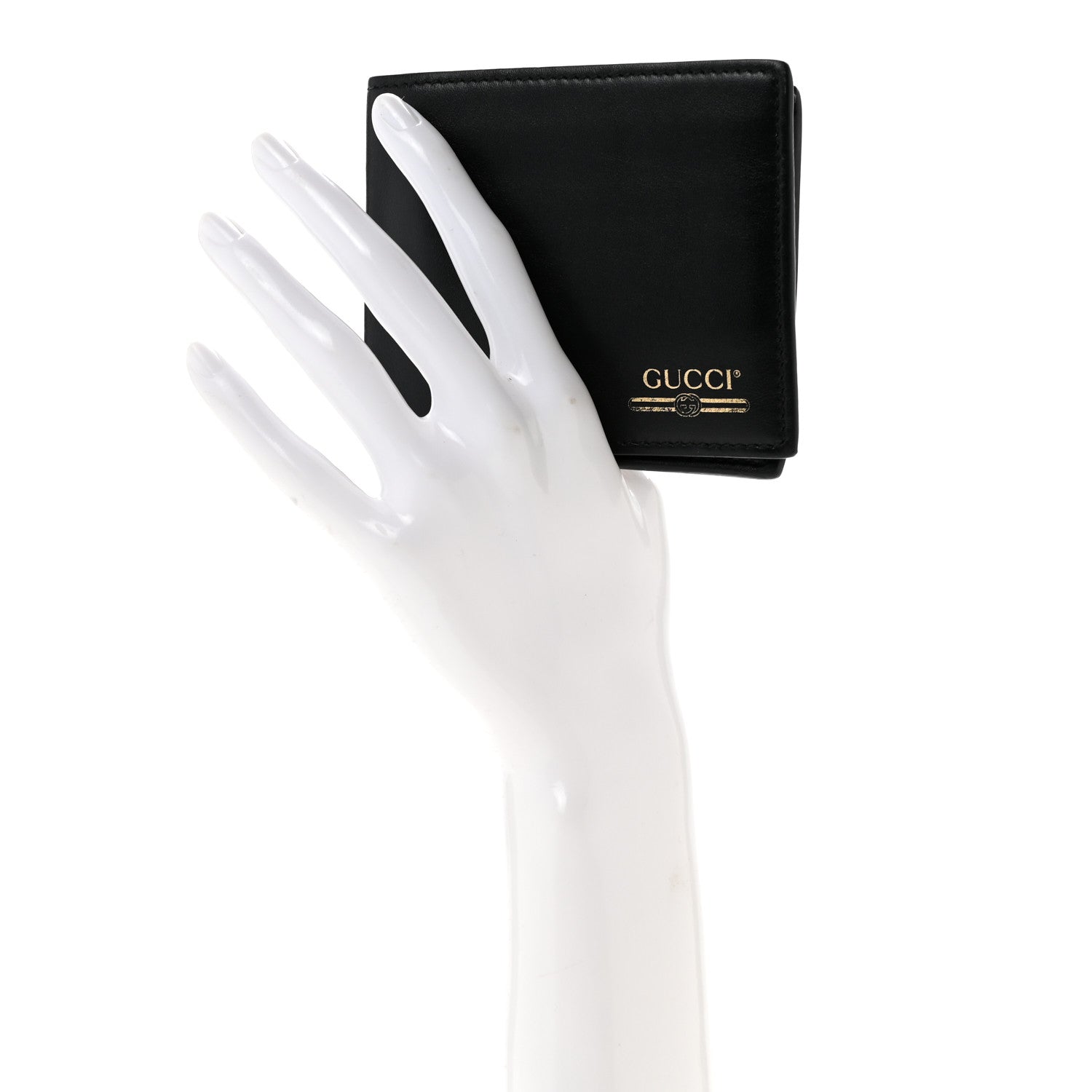Gucci Plutone Calfskin Logo Bi-Fold Wallet Black 2 of 11