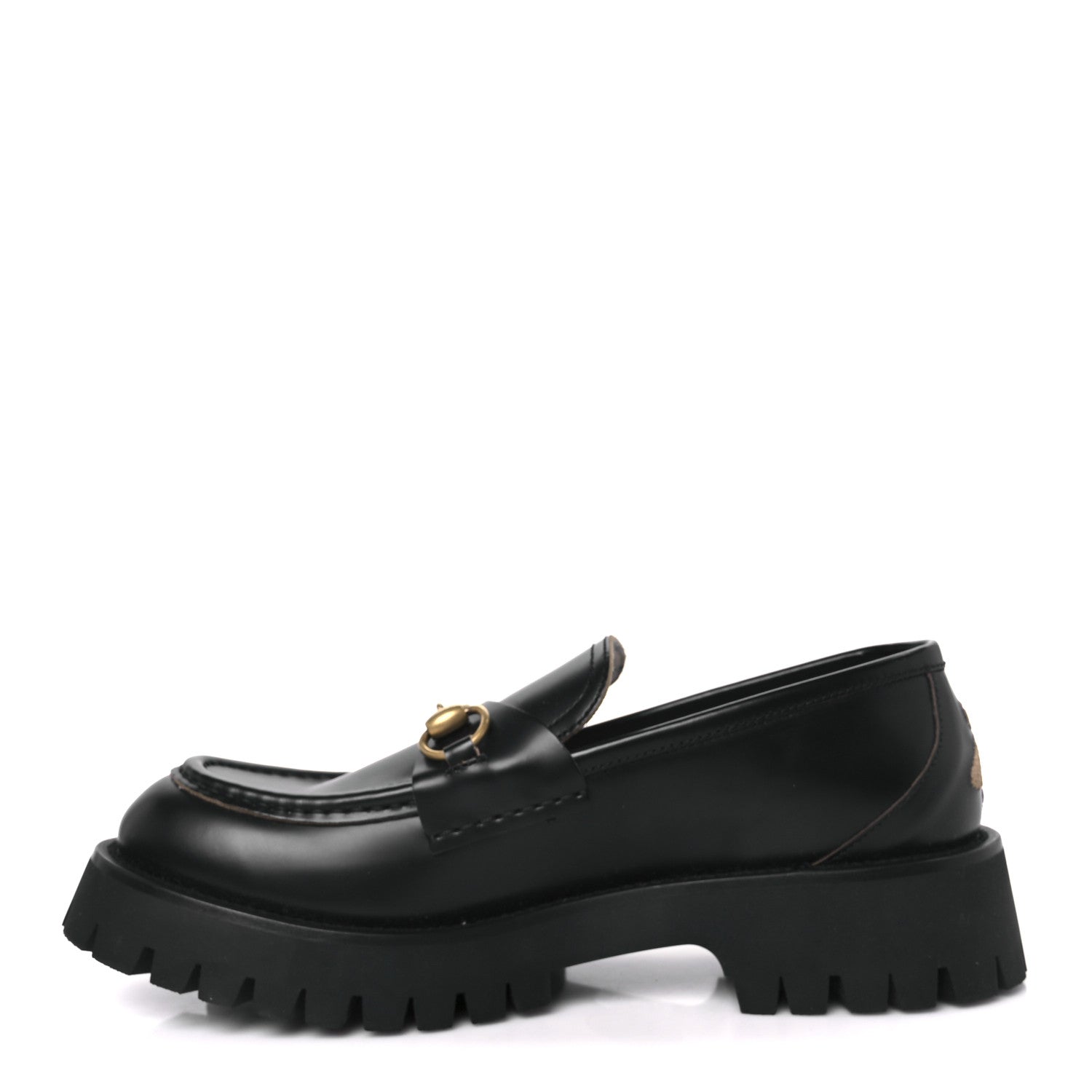 Gucci Cordovan Lux Womens Harald Horsebit 25mm Platform Loafers 41 Black 1 of 12