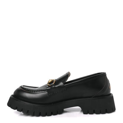 Gucci Cordovan Lux Womens Harald Horsebit 25mm Platform Loafers 41 Black 1 of 12