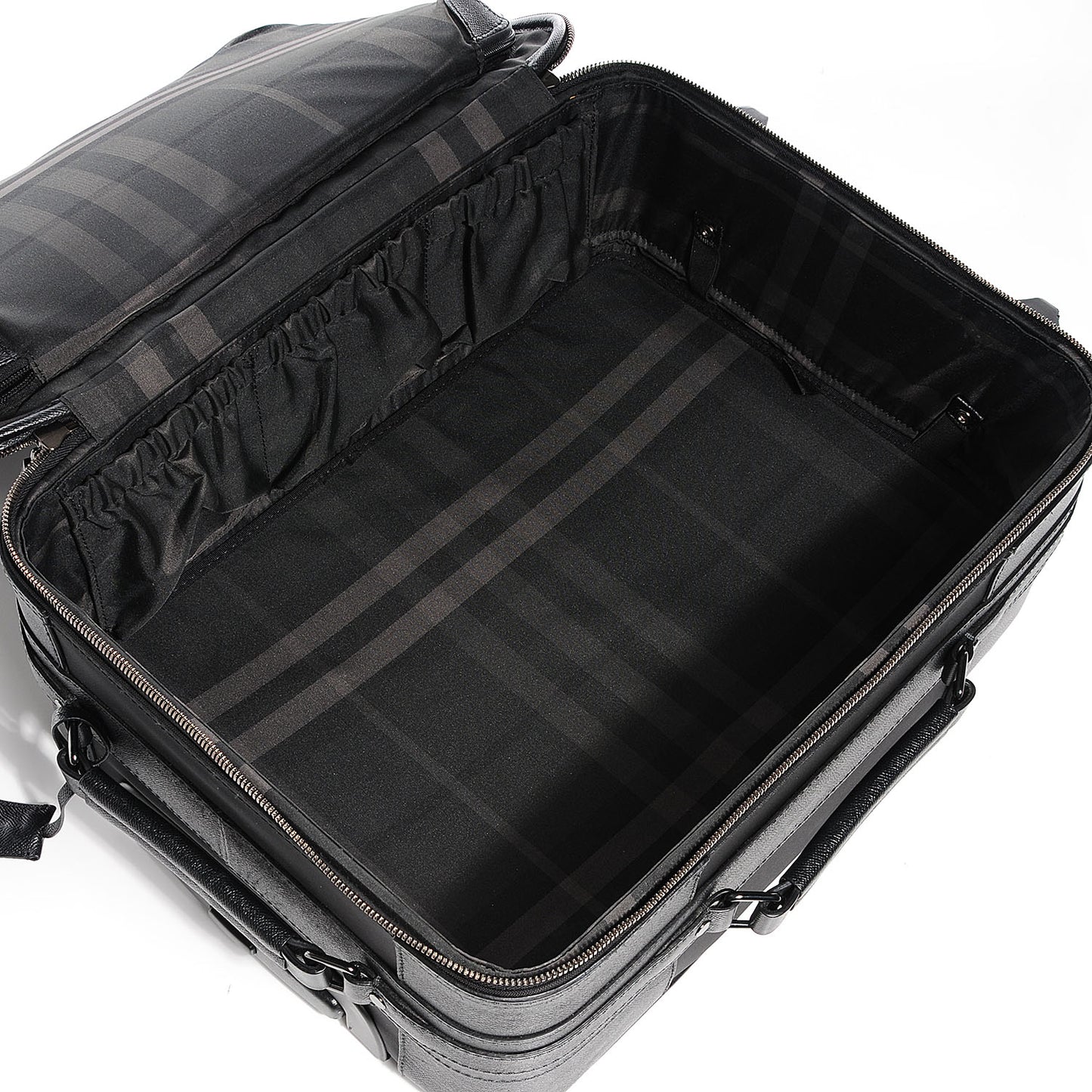 Smoked Check Carry-On Suitcase Black