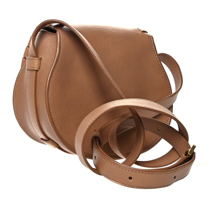 Chloe Calfskin Whipstitch Mini Marcie Round Crossbody Bag Light Tan 2 of 8