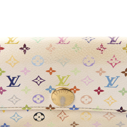 Louis Vuitton Monogram Multicolor Sarah Wallet White Eglantine 6 of 15