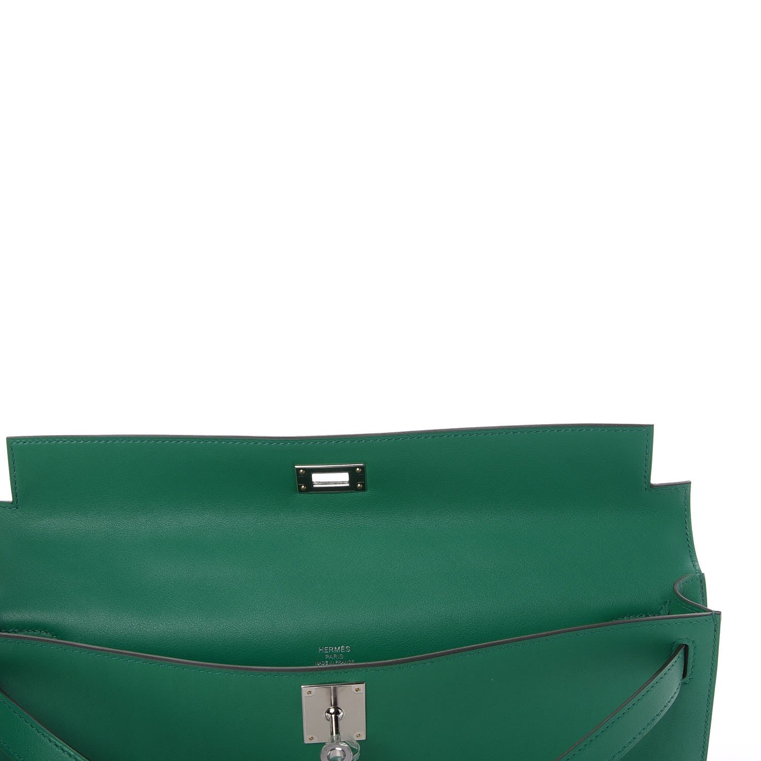 Hermes Swift Kelly Cut Clutch Pochette Vert Vertigo 20 of 26