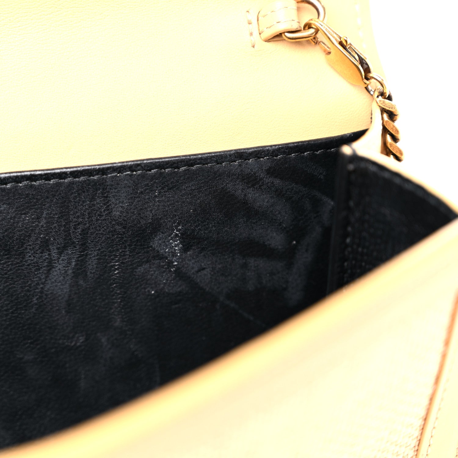 Saint Laurent Micro Raffia Monogram Uptown Chain Wallet Natural Hay Blush 10 of 11