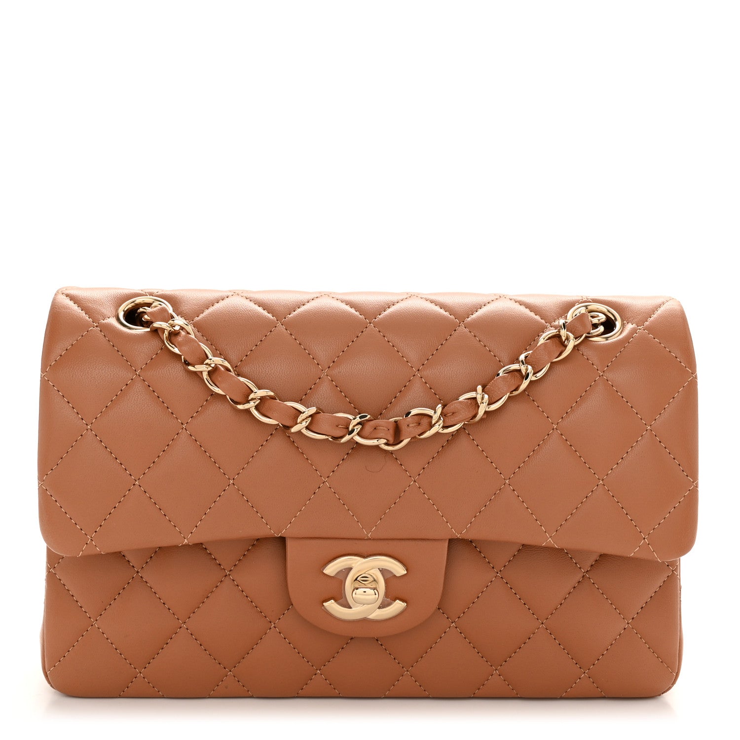 Chanel Lambskin Quilted Small Double Flap Brown 1 of 11