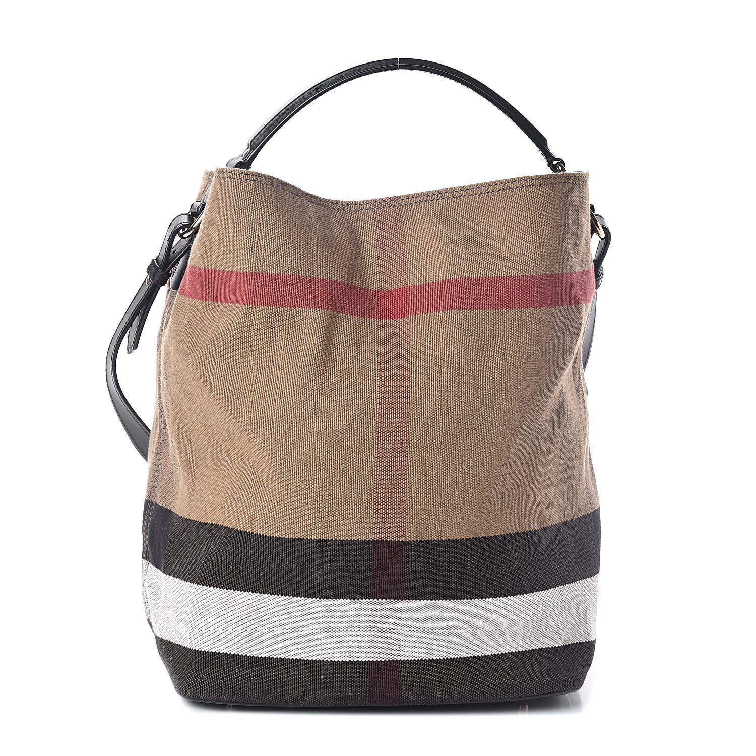 Burberry Canvas Mega Check Medium Ashby Hobo Black 1 of 10