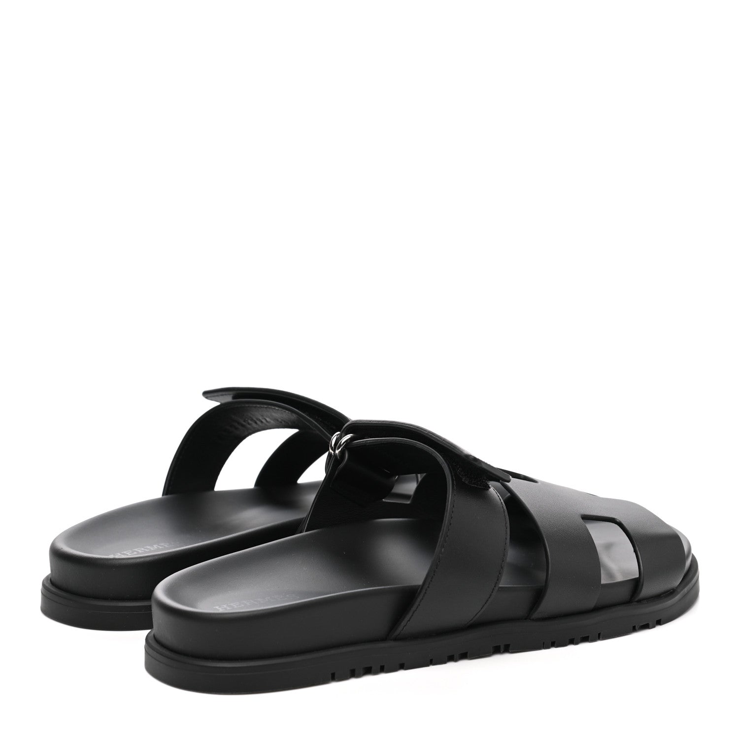Hermes Calfskin Womens Chypre Sandals 38 Black 4 of 9