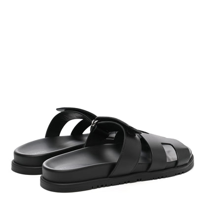 Hermes Calfskin Womens Chypre Sandals 38 Black 4 of 9