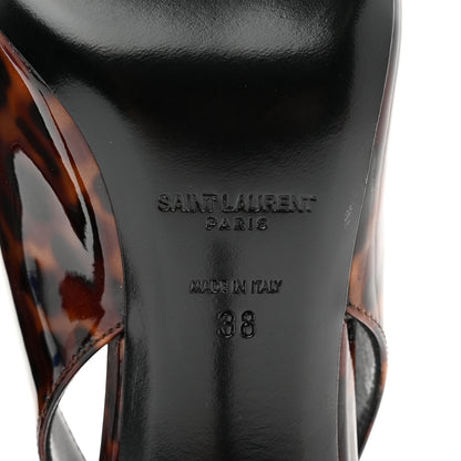 Saint Laurent Patent Kiki Tortoise Slingback 85 Pumps 38 Black 6 of 9