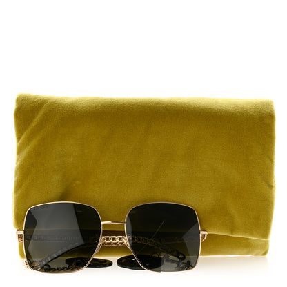 Gucci Square Frame Oversized Sunglasses GG0724S Gold 7 of 7