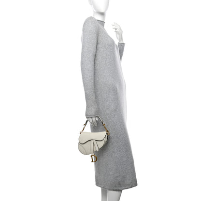 Christian Dior Grained Calfskin Mini Saddle Bag White 2 of 10
