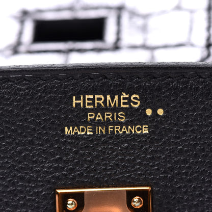 Hermes Taurillon Novillo Shiny Niloticus Crocodile Birkin Touch 25 Black 23 of 35
