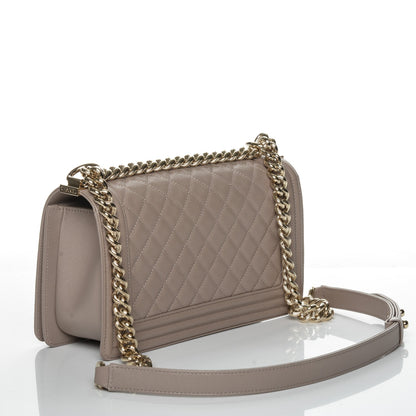 Chanel Caviar Quilted Medium Boy Flap Dark Beige 3 of 7
