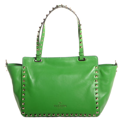 Valentino Garavani Vitello Small Rockstud Tote Green 9 of 16