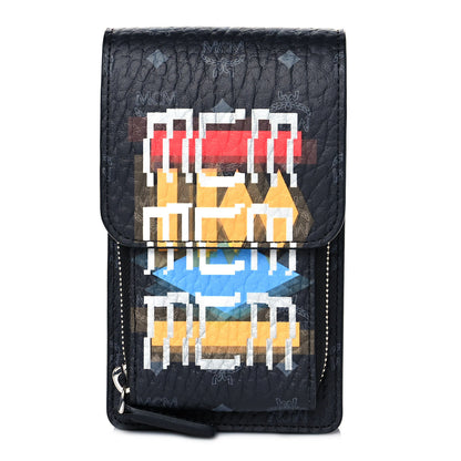MCM Visetos Geo Graffiti Phone Case Crossbody Black 2 of 8
