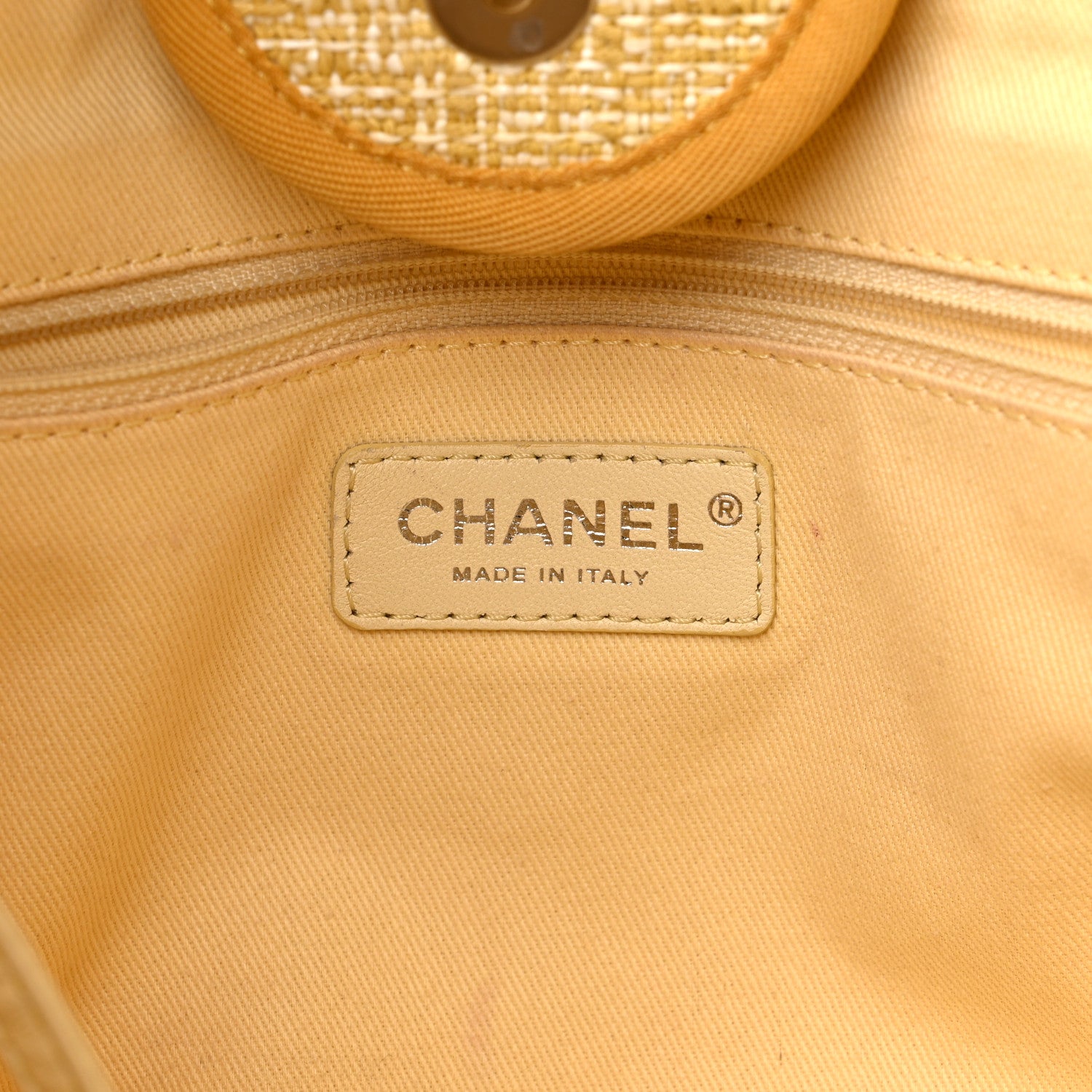 Chanel Canvas Large Deauville Tote Light Yellow 6 of 14