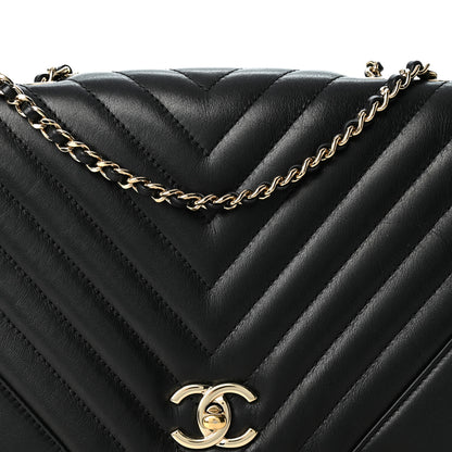 Chanel Calfskin Chevron Quilted Small Statement Flap Black 8 of 10